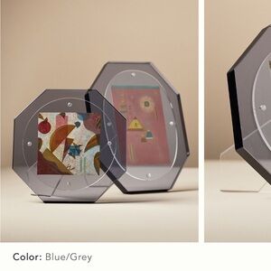 Anthropologie “Sold Out” NIB Ona Geometric Blue and Grey Picture Frame.